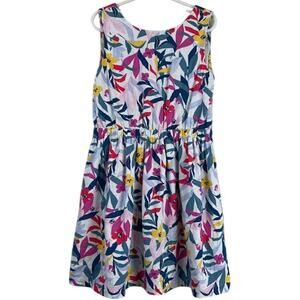 Carter's girl's floral linen blend, back cut-out dress.